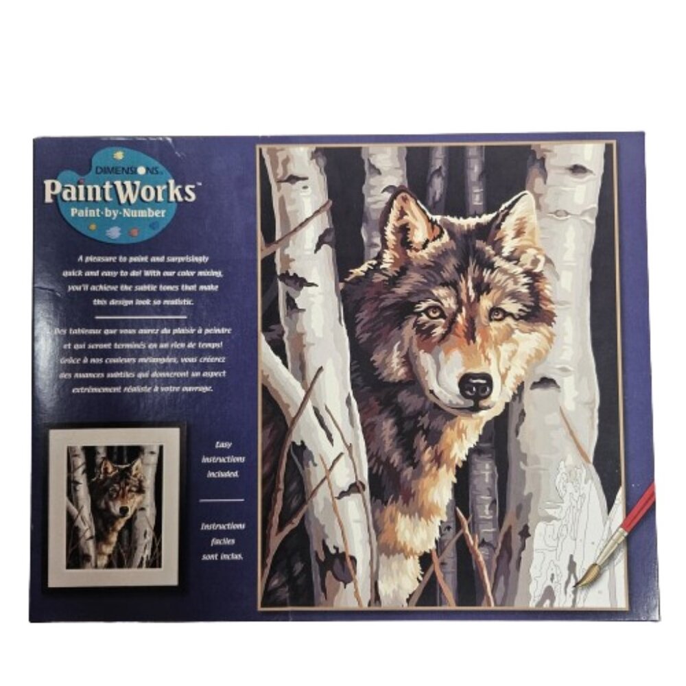 Dimensions Paint Works Wolf in Trees Paint-by-Number Set 2005